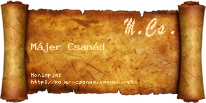 Májer Csanád névjegykártya